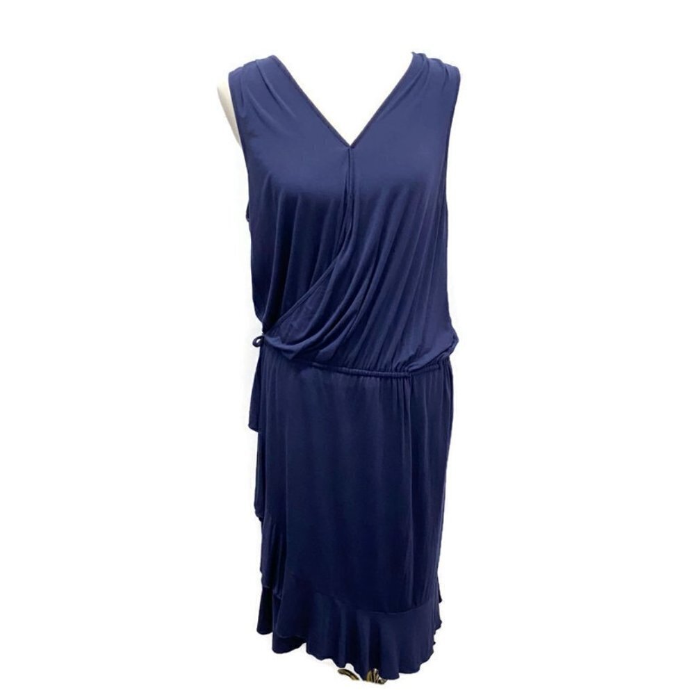 Tory Burch Navy Sleeveless w/Ruffle Wrap Dress